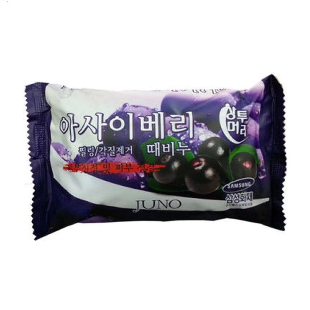 Тверде мило-пілінг для обличчя Juno Acai Berry з екстрактом ягід асаі, 150 г